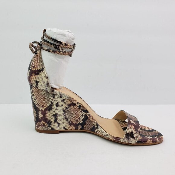 Vince Camuto Stassia Womens Size 8.5 Snake Skin Leather Strappy Wedge Sandals - Picture 4 of 9
